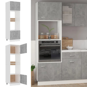 Mobile per Microonde Grigio Cemento 60x57x207 cm Multistrato 802550