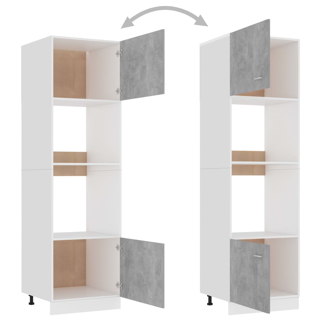 Mobile per Microonde Grigio Cemento 60x57x207 cm Multistrato 802550