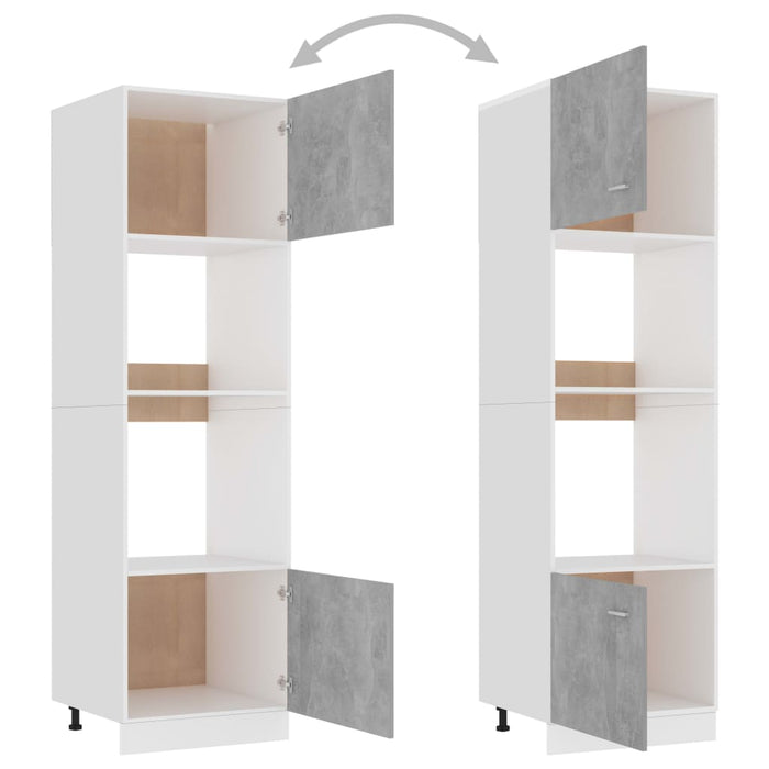 Mobile per Microonde Grigio Cemento 60x57x207 cm Multistrato 802550