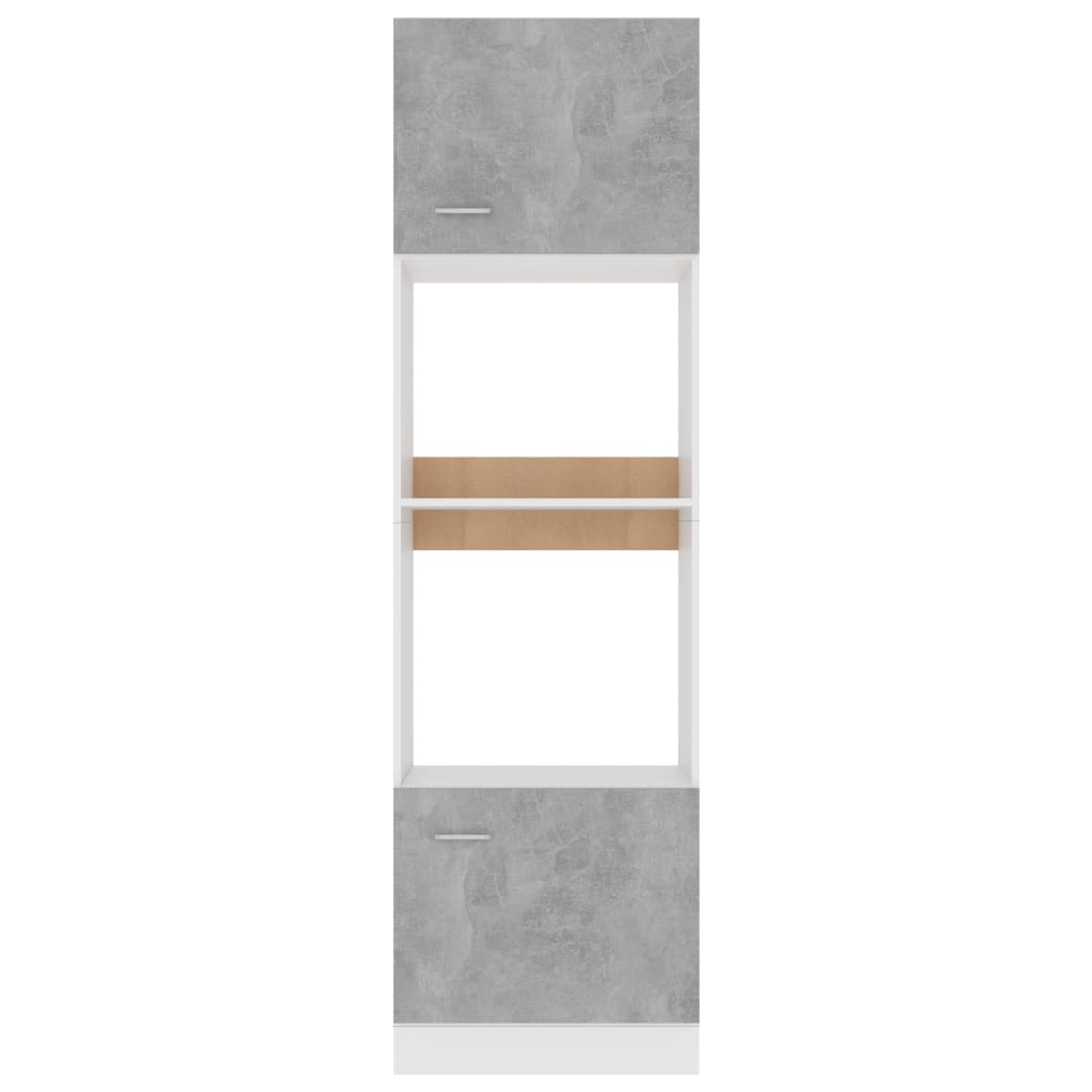 Mobile per Microonde Grigio Cemento 60x57x207 cm Multistrato 802550