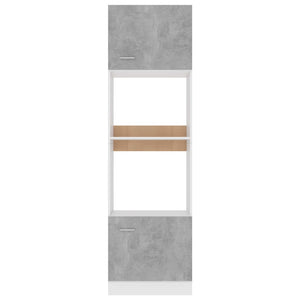 Mobile per Microonde Grigio Cemento 60x57x207 cm Multistrato 802550