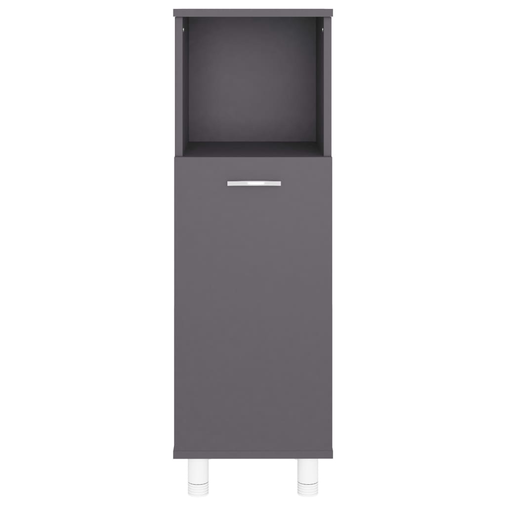 Mobile da Bagno Grigio 30x30x95 cm in Legno Multistrato 802617
