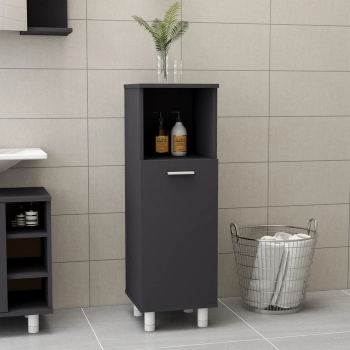 Mobile da Bagno Grigio 30x30x95 cm in Legno Multistrato 802617