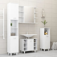 Armadio da Bagno Bianco 30x30x179 cm in Truciolato cod mxl 15032
