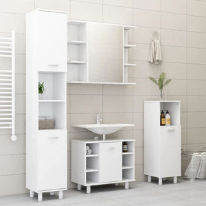 Armadio da Bagno Bianco 30x30x179 cm in Truciolato cod mxl 15032
