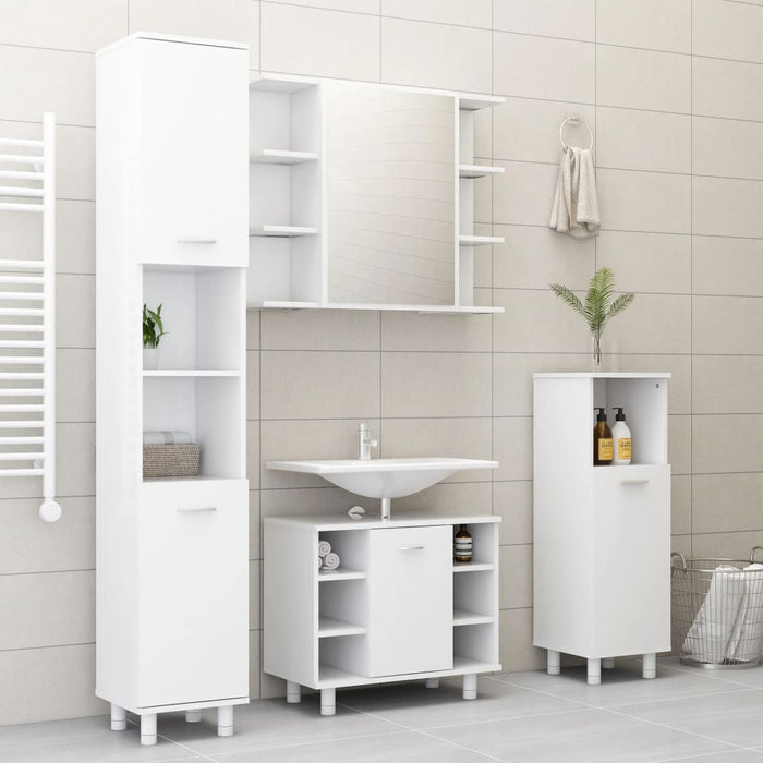 Armadio da Bagno Bianco 30x30x179 cm in Truciolato cod mxl 15032