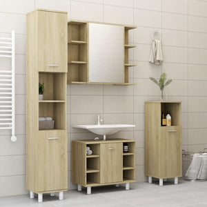 Mobile da Bagno Rovere Sonoma 30x30x179 cm in Legno Multistrato 802627
