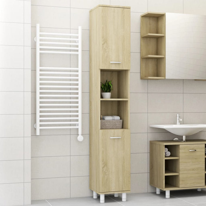 Mobile da Bagno Rovere Sonoma 30x30x179 cm in Legno Multistrato 802627