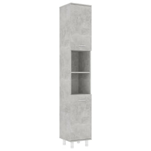 Mobile da Bagno Grigio Cemento 30x30x179 cm Legno Multistrato 802628
