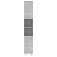 Mobile da Bagno Grigio Cemento 30x30x179 cm Legno Multistrato 802628