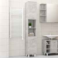 Mobile da Bagno Grigio Cemento 30x30x179 cm Legno Multistrato 802628
