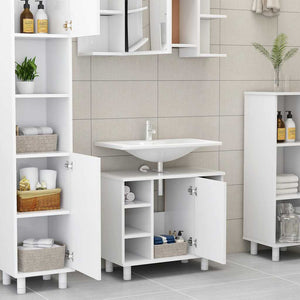 Armadio da Bagno Bianco 60x32x53,5 cm in Truciolato cod mxl 12297