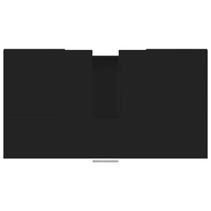 Armadio da Bagno Nero 60x32x53,5 cm in Truciolato