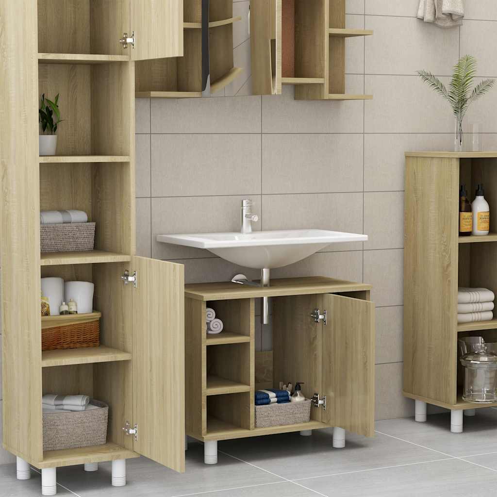 Mobile da Bagno Rovere Sonoma 60x32x53,5cm in Legno Multistrato 802636