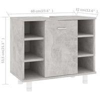 Mobile da Bagno Grigio Cemento 60x32x53,5 cm Legno Multistrato 802637