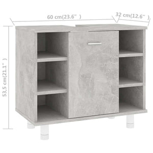 Mobile da Bagno Grigio Cemento 60x32x53,5 cm Legno Multistrato 802637