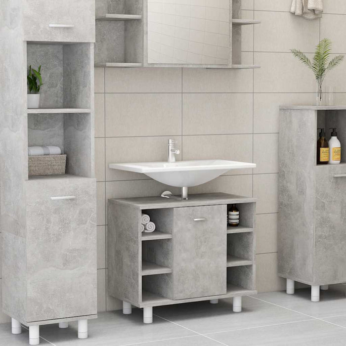 Mobile da Bagno Grigio Cemento 60x32x53,5 cm Legno Multistrato 802637