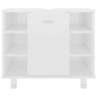 Armadio da Bagno Bianco Lucido 60x32x53,5 cm in Truciolato cod mxl 15442