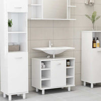Armadio da Bagno Bianco Lucido 60x32x53,5 cm in Truciolato cod mxl 15442