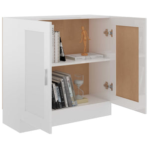 Libreria Bianco Lucido 82,5x30,5x80 cm in Legno Multistrato 802711