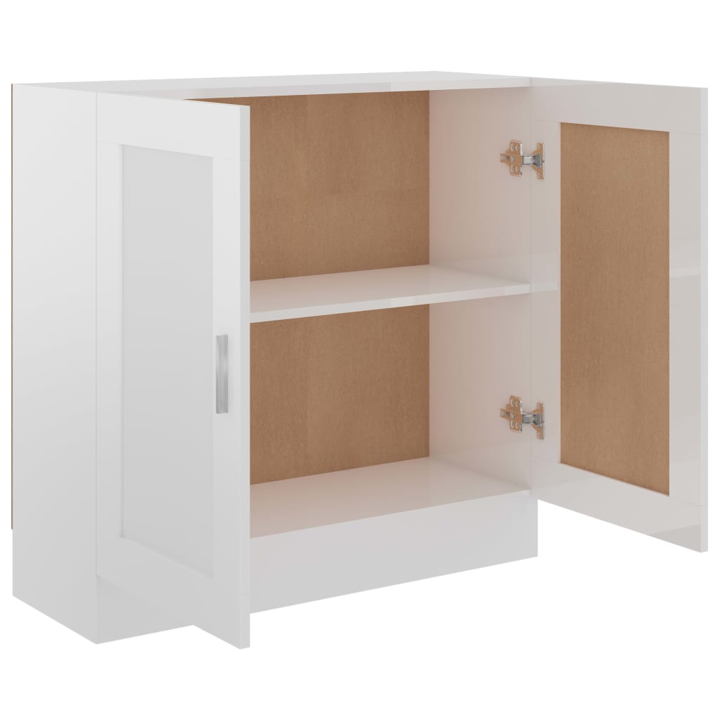 Libreria Bianco Lucido 82,5x30,5x80 cm in Legno Multistrato 802711