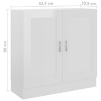 Libreria Bianco Lucido 82,5x30,5x80 cm in Legno Multistrato 802711