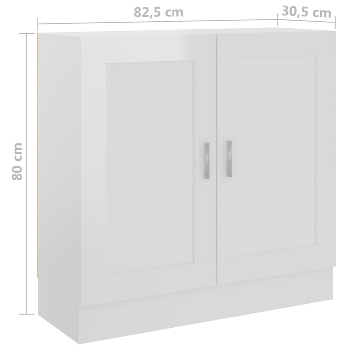 Libreria Bianco Lucido 82,5x30,5x80 cm in Legno Multistrato 802711