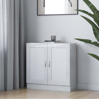 Libreria Bianco Lucido 82,5x30,5x80 cm in Legno Multistrato 802711