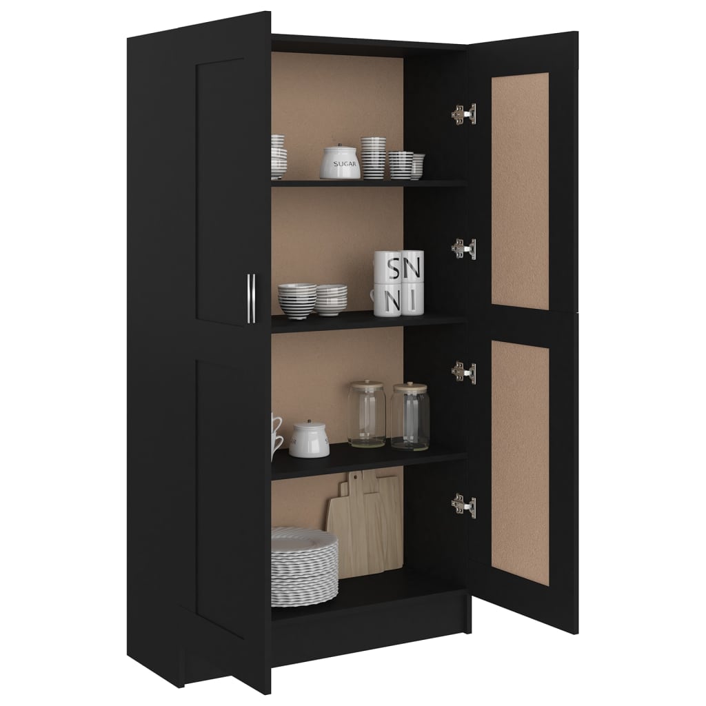 Libreria Nera 82,5x30,5x150 cm in Truciolato cod mxl 7627