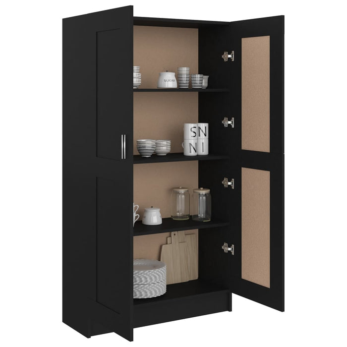 Libreria Nera 82,5x30,5x150 cm in Truciolato cod mxl 7627