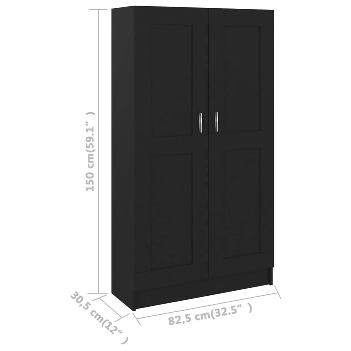 Libreria Nera 82,5x30,5x150 cm in Truciolato cod mxl 7627