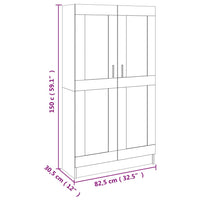 Libreria Grigio Cemento 82,5x30,5x150 cm in Legno Multistrato 802727