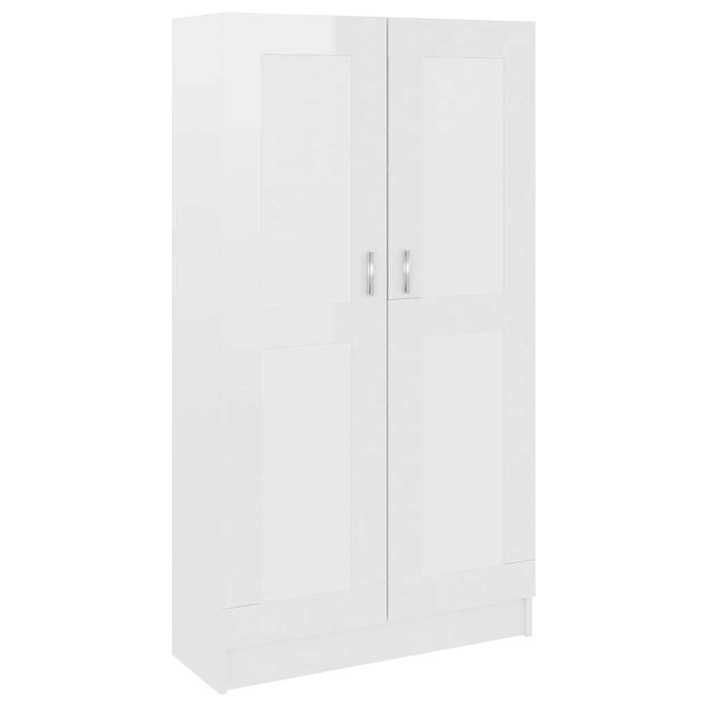 Libreria Bianco Lucido 82,5x30,5x150 cm in Legno Multistrato 802729