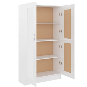 Libreria Bianco Lucido 82,5x30,5x150 cm in Legno Multistrato 802729