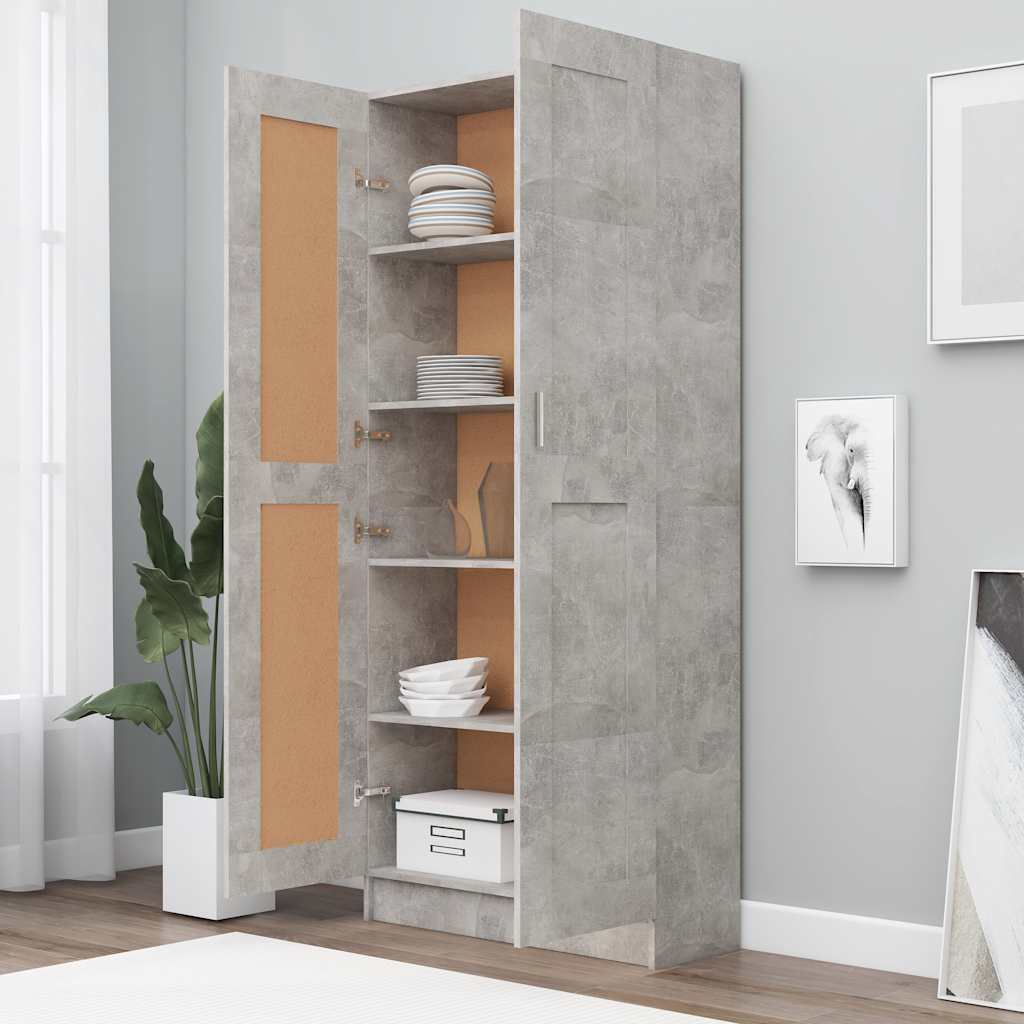 Libreria Grigio Cemento 82,5x30,5x185,5 cm in Legno Multistrato 802736