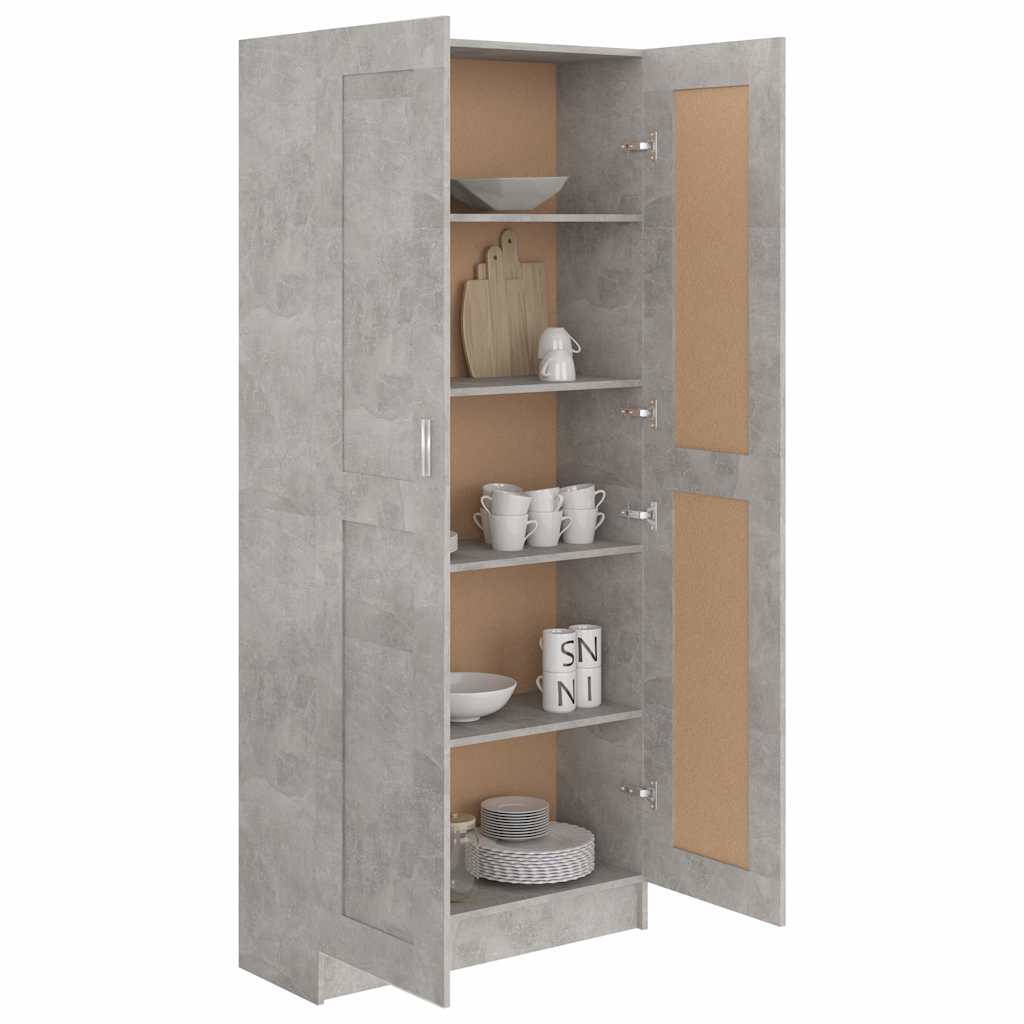 Libreria Grigio Cemento 82,5x30,5x185,5 cm in Legno Multistrato 802736