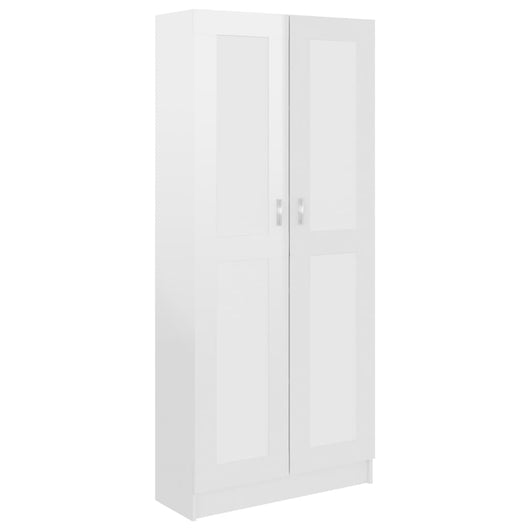 Libreria Bianco Lucido 82,5x30,5x185,5 cm in Legno Multistrato 802738