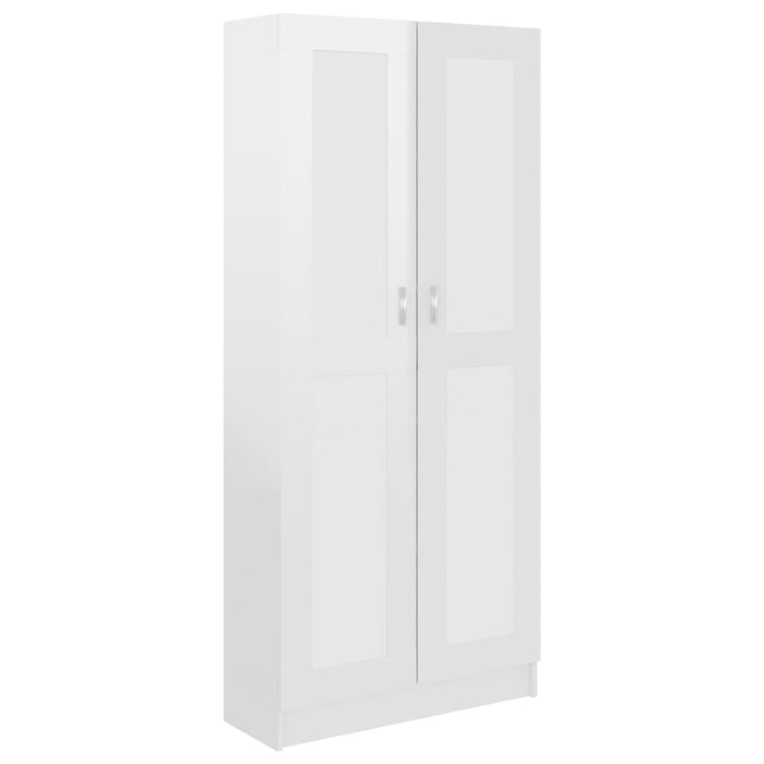 Libreria Bianco Lucido 82,5x30,5x185,5 cm in Legno Multistrato 802738