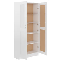 Libreria Bianco Lucido 82,5x30,5x185,5 cm in Legno Multistrato 802738