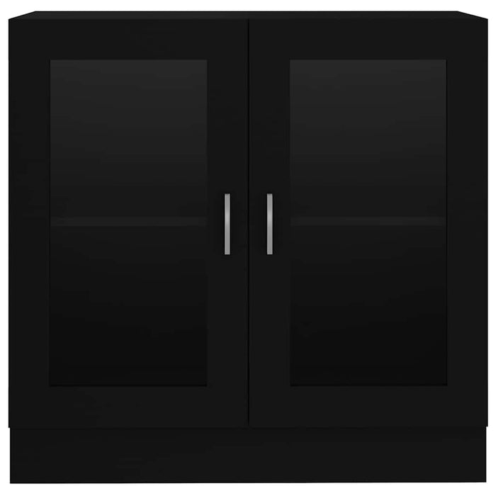 Armadietto con Vetrina Nero 82,5x30,5x80 cm in Truciolato