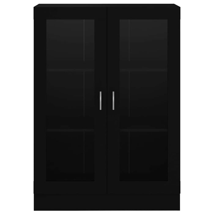 Armadietto con Vetrina Nero 82,5x30,5x115 cm in Truciolato