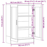 Armadietto con Vetrina Nero 82,5x30,5x115 cm in Truciolato