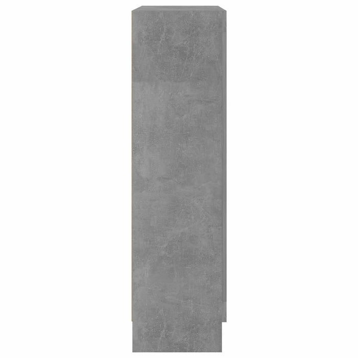 Armadietto Vetrina Grigio Cemento 82,5x30,5x115 cm Multistrato 802754
