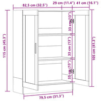 Armadio con Vetrina Grigio Cemento 82,5x30,5x115cm Truciolato cod mxl 6738