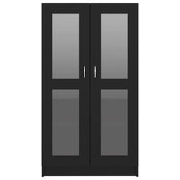 Armadietto con Vetrina Nero 82,5x30,5x150 cm in Truciolato