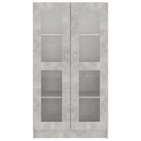 Armadietto Vetrina Grigio Cemento 82,5x30,5x150 cm Multistrato 802763