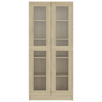 Armadietto Vetrina Rovere Sonoma 82,5x30,5x185 cm Multistrato 802771