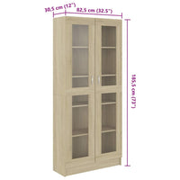 Armadietto con Vetrina Rovere 82,5x30,5x185,5cm in Truciolato