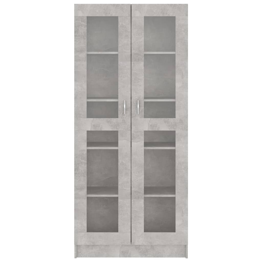 Armadietto Vetrina Grigio Cemento 82,5x30,5x185,5cm Multistrato 802772