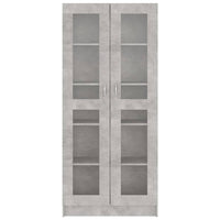 Armadietto Vetrina Grigio Cemento 82,5x30,5x185,5cm Multistrato 802772